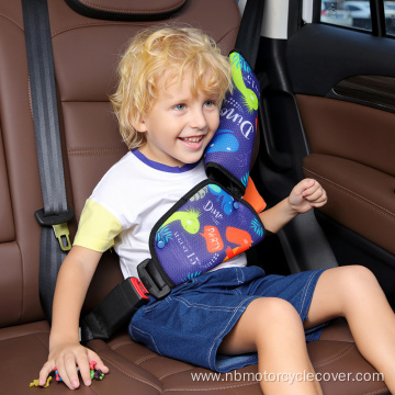 Cartoon seat belt pillow with seat belt adjuster